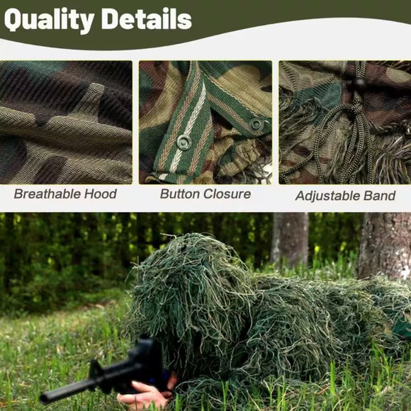 Ghillie 5-in-1 Kid’s 3D Camouflage Suit - Picture 3 of 8